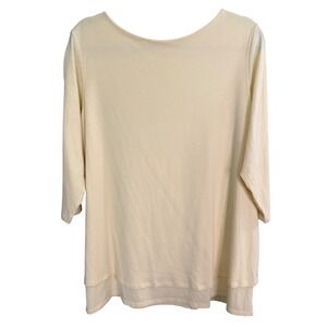 J.Jill Tunic Top 1X Oversized Yellow Cotton Blend Layered Minimal Office Comfort